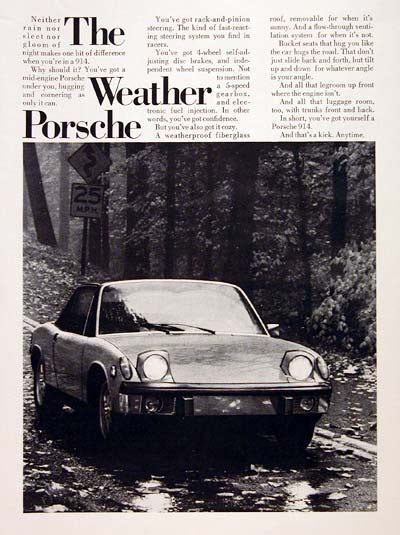 1973 Porsche 914 Classic Vintage Print Ad