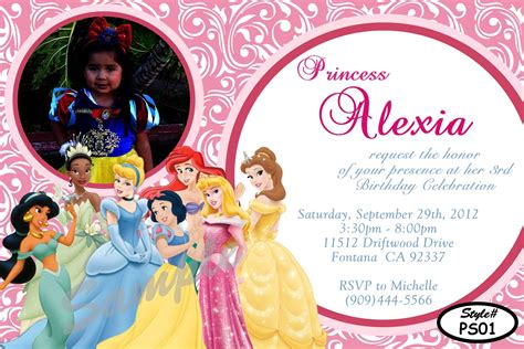 Disney Princesses Birthday Invitation Digital And Printable Invite In