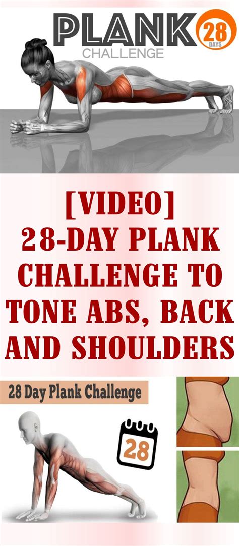 Video Day Plank Challenge To Tone Abs Back And Shoulders Toned Abs Plank Challenge Abs