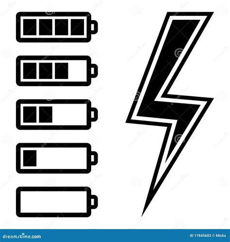 Symbols Of Battery Level Stock Vector Illustration Of Energy 17845603