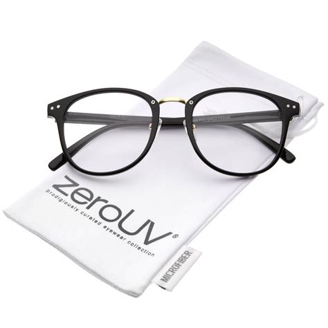 zerouv unisex classic metal nose bridge clear lens square horn rimmed glasses 52mm black gold