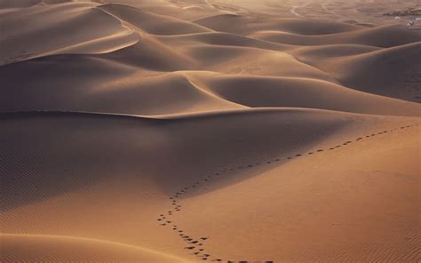 Download Wallpaper 3840x2400 Desert Dunes Sand Traces Landscape 4k