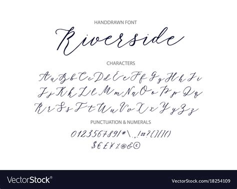 Riverside Handwritten Script Font Royalty Free Vector