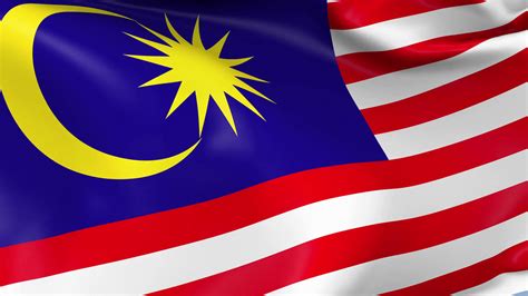 Malaysia Waving Flag Background Loop Stock Motion Graphics Sbv