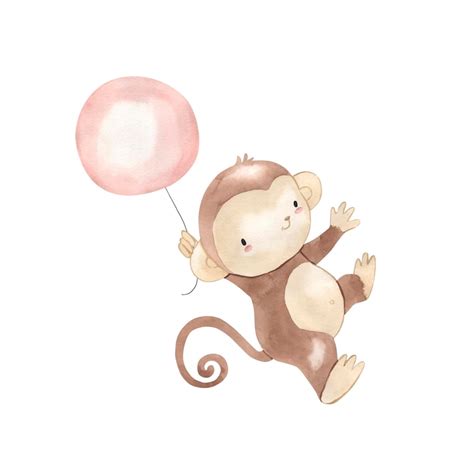 Premium Vector Monkey Watercolor Illustration For Kids
