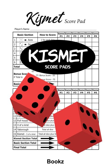 Kismet Score Pads 100 Kismet Score Sheets 6 X 9 Yahtzee Score