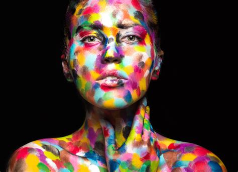 Girl With Colored Face Painted Stock Photo 08 Free Download