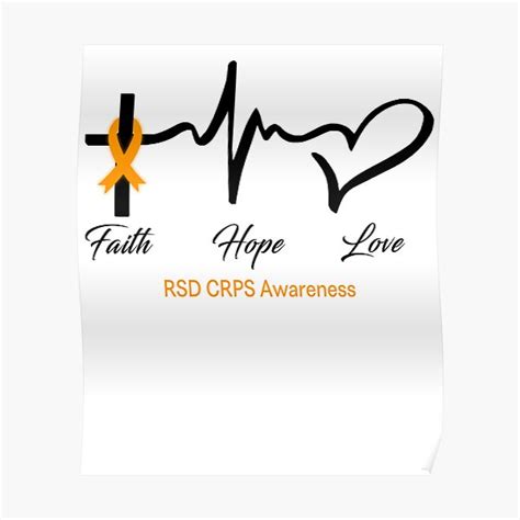Faith Hope Love Rsd Crps Awareness Poster By Frechettee Redbubble