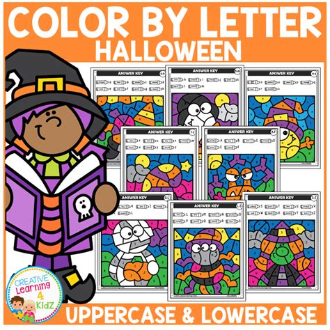 Halloween Color By Letter Recognition Alphabet Worksheets Digital