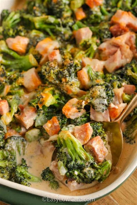 Low Carb Ham And Broccoli Casserole 3 Cheese Dish Easy Low Carb