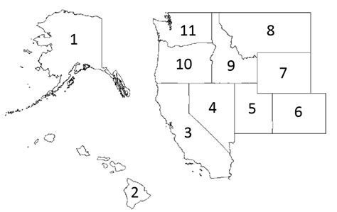West Region States Map Diagram Quizlet