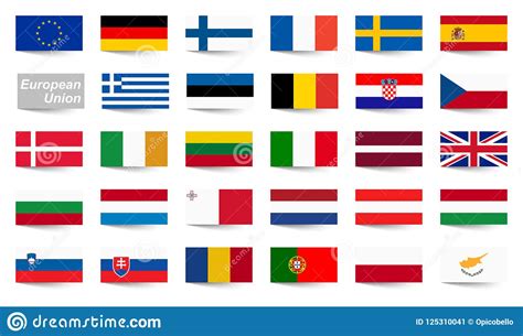 All Country Flags Of European Union Stock Vector Illustration Of