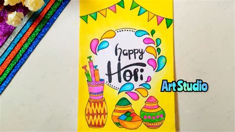 Poster Drawing Card Drawing Holi Drawing Drawing For Beginners