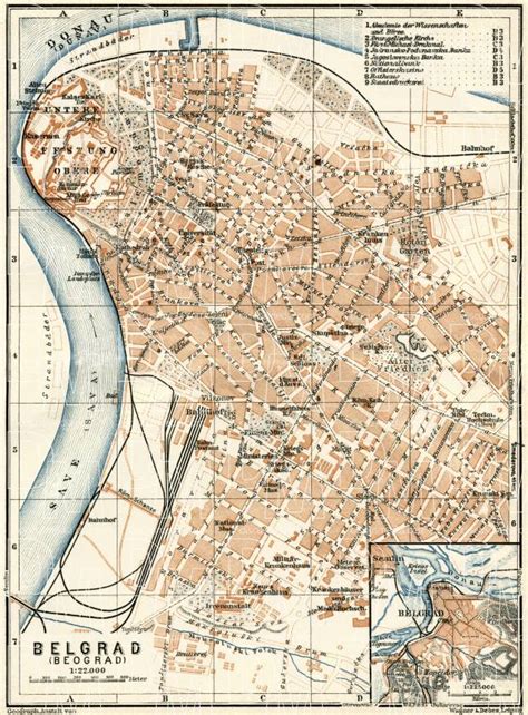 Old Map Of Belgrade Beograd And Vicinity In 1929 Buy Vintage Map