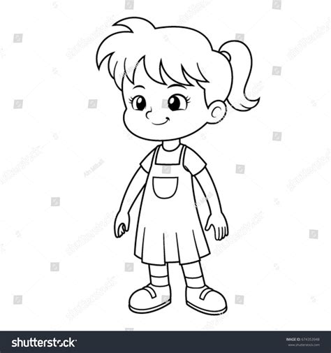 Cartoon Outline Girl Images Stock Photos And Vectors Shutterstock