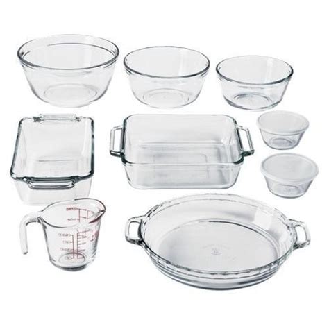 New Anchor Hocking Oven Basics Bake Set 11 Piece Crystal Clear Free