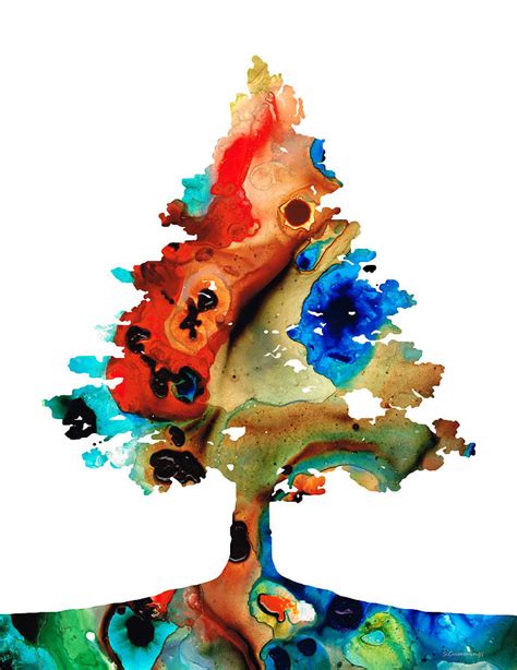 Rainbow Tree 2 Colorful Abstract Tree Landscape Art Painting By