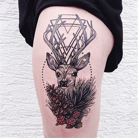 100 Deer Thigh Tattoo Design Png  2023