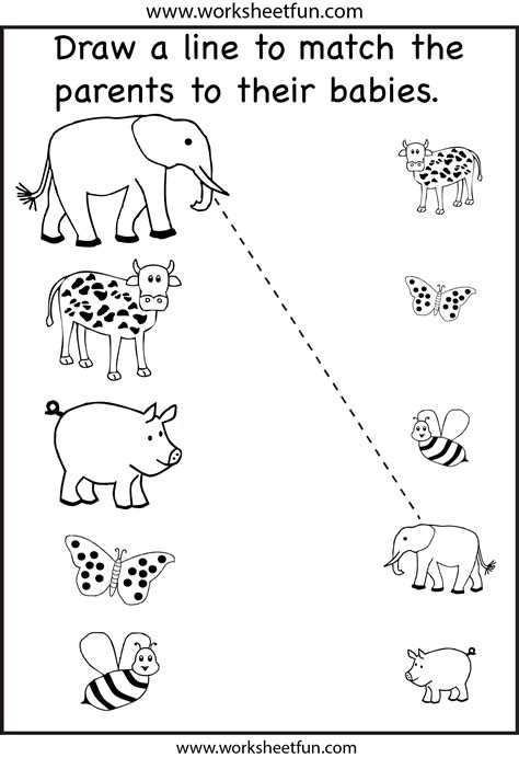 Preschool Matching Worksheet Fun Worksheets For Kids Kids Worksheets