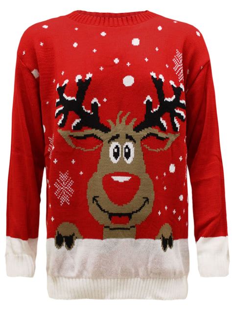 Mens Unisex Xmas Knit Christmas Jumper Rudolf Santa Reindeer Sweater Plus Sizes Ebay