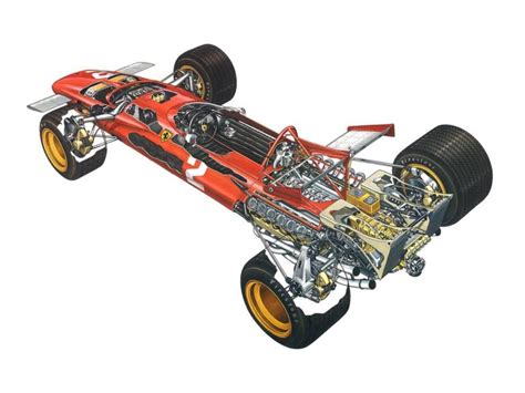 Ferrari B Cutaway Drawing In High Quality