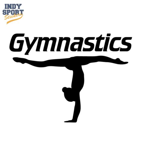 Gymnastics Text With Silhouette Female Gymnast Indy Sport Stickers