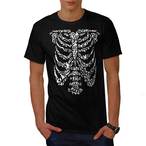 Wellcoda Art Skeleton Bones Skull Mens T Shirt Graphic