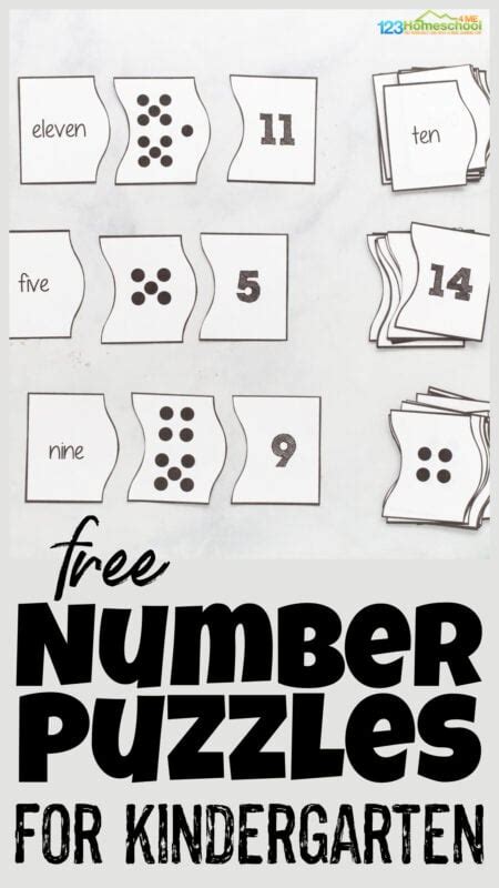 Free Printable Number Puzzles For Kindergarten Preschool Number