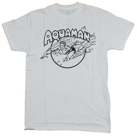 aquaman dc comics mens t shirt classic old school swimming aquaman i
