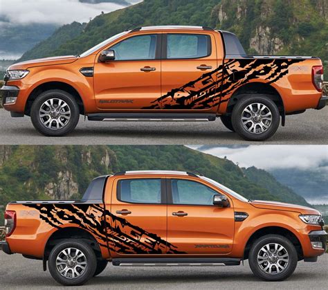 2x Ford Ranger Wildtrack Large Side Vinyl Decals Graphics Sticker 2015