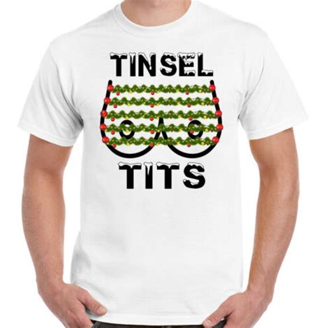 Tinsel Tits Boobs T Shirt Secret Santa T Breasts Offensive Xmas Tee