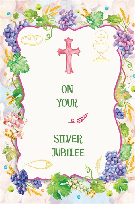 Silver Jubilee Religious Cards Sj51 Pack Of 12 2 Designs