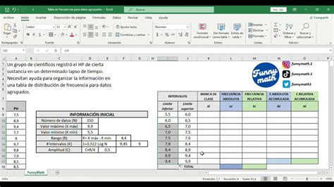 ¿cómo Crear Tabla De Frecuencias En Excel Para Datos Agrupados En