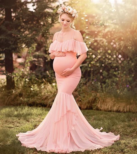 Mermaid Maternity Dresses For Photo Shoot Pregnant Women Pregnancy Dress Photography Props Sexy