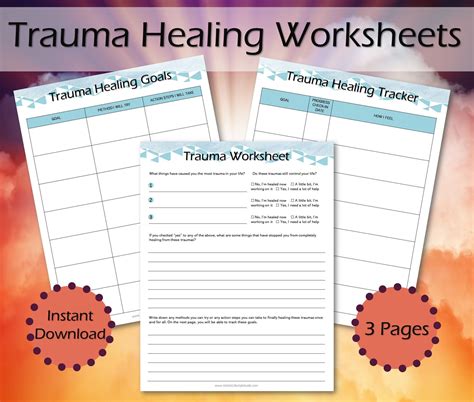 Trauma Workbook And Healing Counseling Activities Worksheets Library