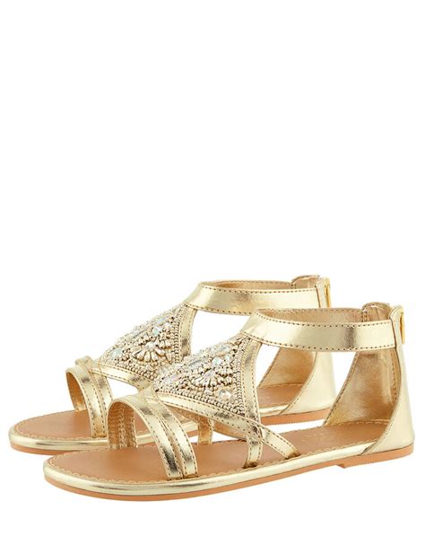 Embellished Diamond Sandals Gold Girls Sandals Monsoon Uk