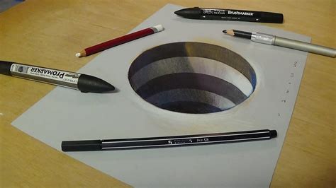 How To Draw A 3d Hole Trick Art On Paper Youtube