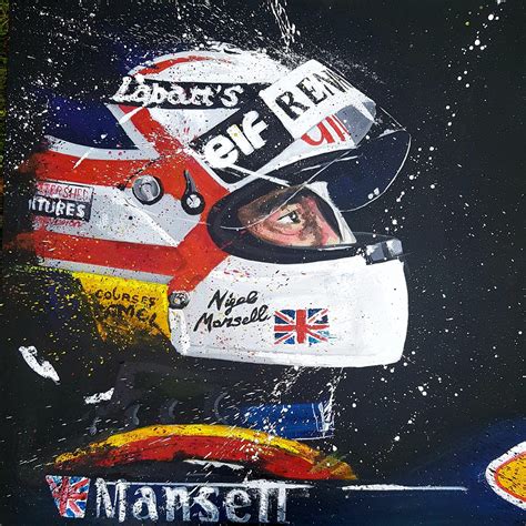 Nigel Mansell 01 The Gpbox Motorsport Art Portrait Painting
