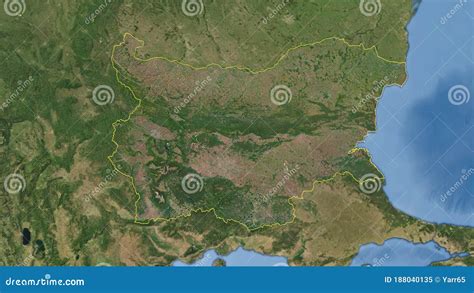 Bulgaria Outlined Satellite Stock Illustration Illustration Of