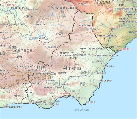Lista Imagen De Fondo Mapa De La Provincia De Almeria Y Sus Pueblos Mirada Tensa