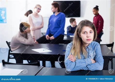 New Girl Student Feeling Shy At Recess Stock Photo Image Of African