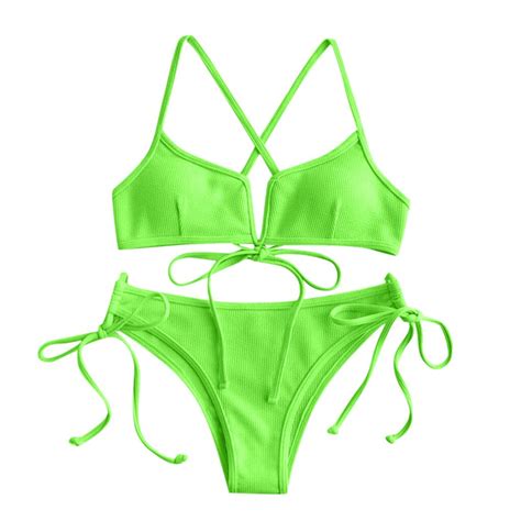 Sexy Bandage Push Up Bikini Set Solid Swimwear Women 2021 Summer Two Piece Swimsuit Beach