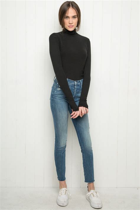 turtleneck jeans outfit
