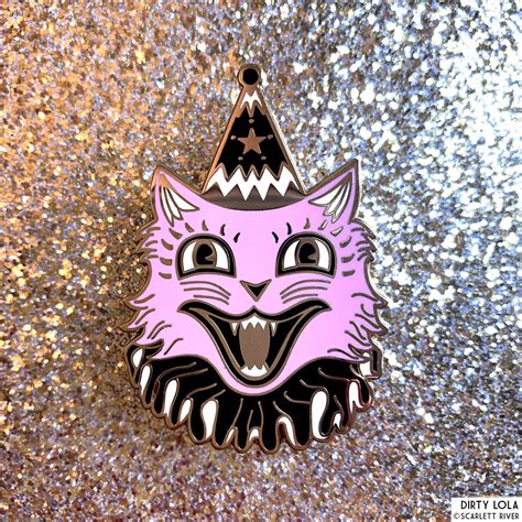 Pink Halloween Cat Clown Cat Hard Enamel Pin Enamel Pin Artist Pin