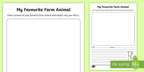 My Favourite Farm Animal Aistear Worksheet Worksheet