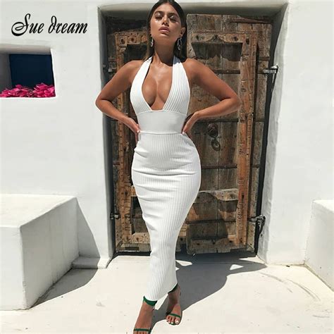 2018 Sexy Womens Bandage Dress New Summer Club White Backless Dress