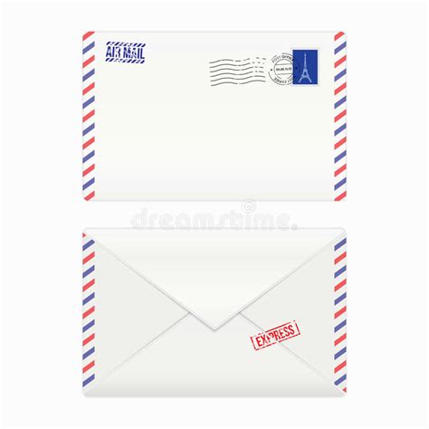 Air Mail Envelope With Postal Stamp Stock Vector Illustration Of