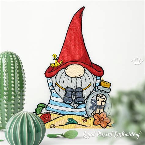 Sailor Gnome Machine Embroidery Design Sizes Royal Present Embroidery