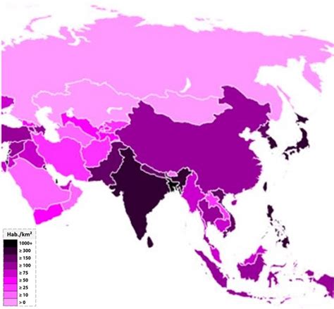 Países De Asia Por Densidad De Población 2019 — Saber Es Práctico