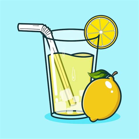 Premium Vector Fresh Lemon Juice Illustration Design